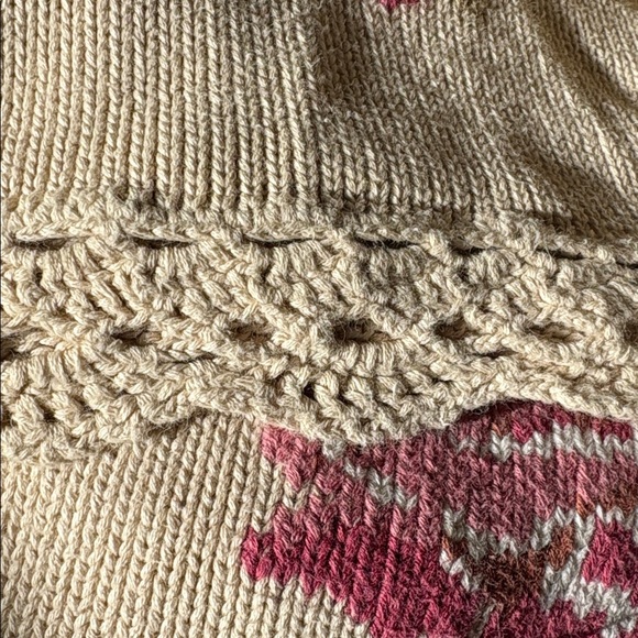 Vintage 90s Laura Ashley Floral and Lace Sweater 100% Cotton size L - Picture 7 of 9